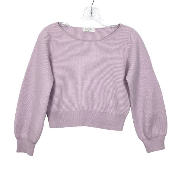 NWOT BABATON Sweater M Lilac Wool Linen Balloon-Long-Sl”Column Heather Mauve - Picture 2 of 10